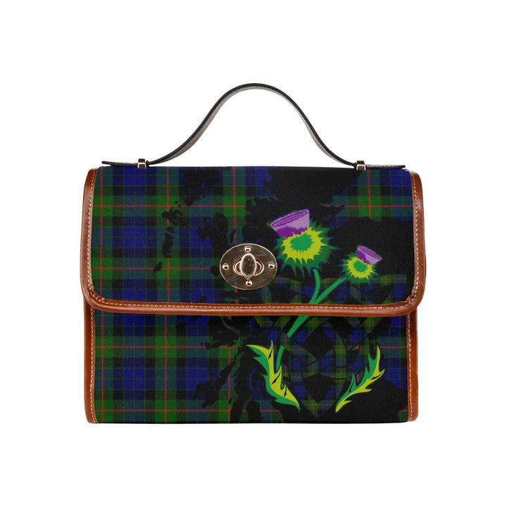 Scottish Gunn Modern Clan Tartan Waterproof Canvas Bag With Thistle Tartan Plaid 1
