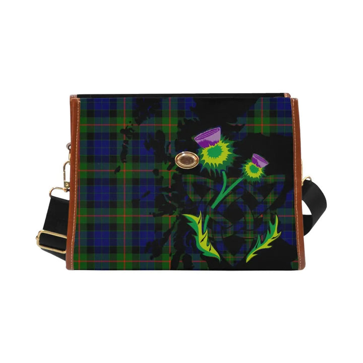 Scottish Gunn Modern Clan Tartan Waterproof Canvas Bag With Thistle Tartan Plaid 2