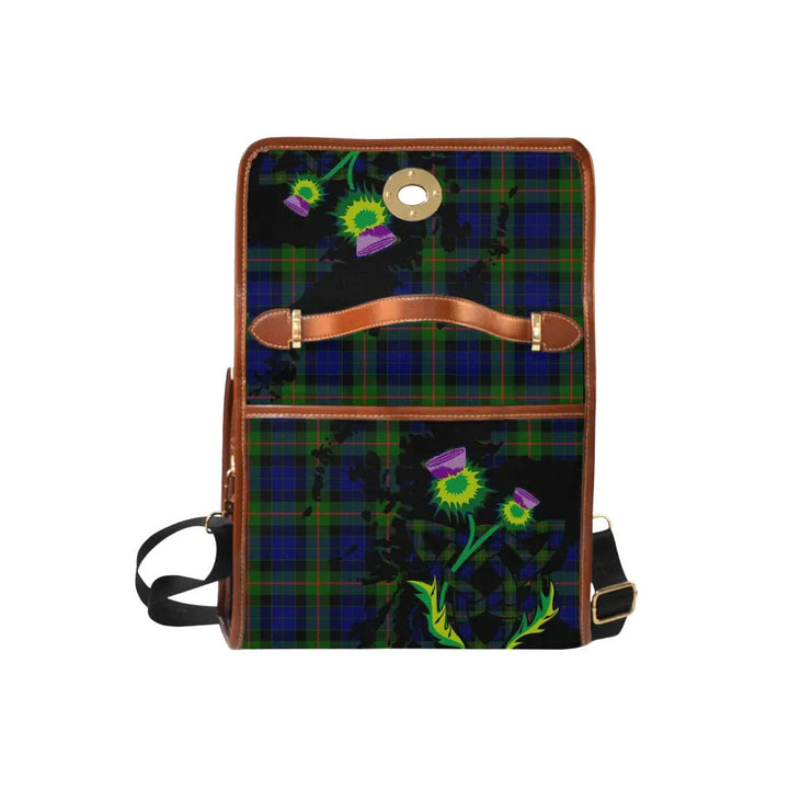 Scottish Gunn Modern Clan Tartan Waterproof Canvas Bag With Thistle Tartan Plaid 6
