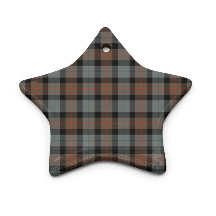 Scottish Gunn Weathered Clan Tartan Ceramic Ornament Star Shape Tartan Plaid
