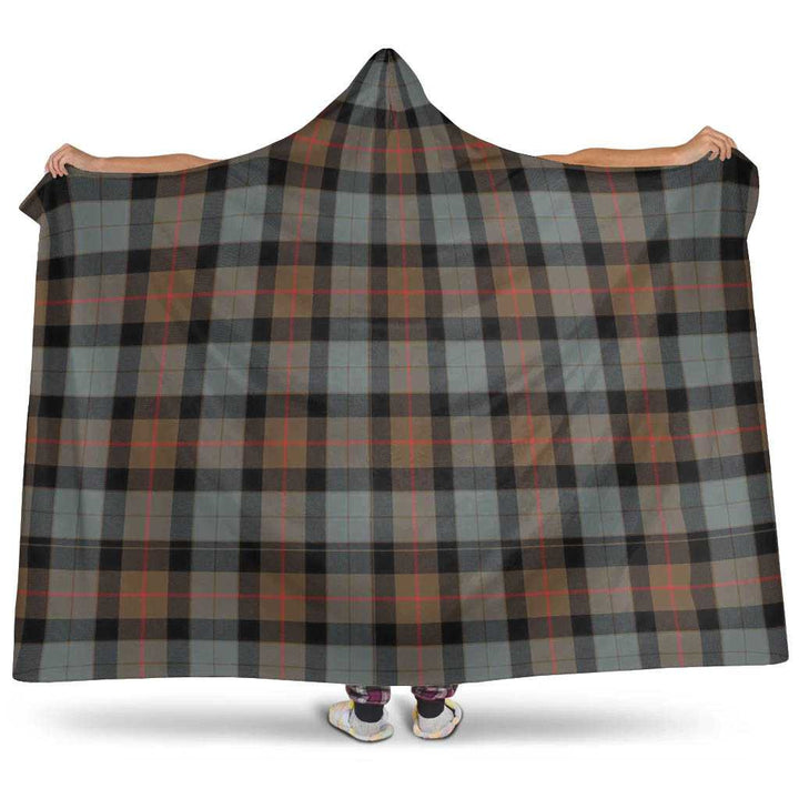 Scottish Gunn Weathered Clan Tartan Hooded Blanket Tartan Plaid 1