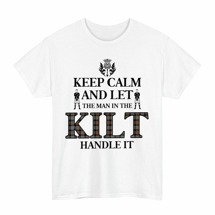 Scottish Gunn Weathered Clan Tartan T-Shirt - Keep Calm Tartan Plaid White Color