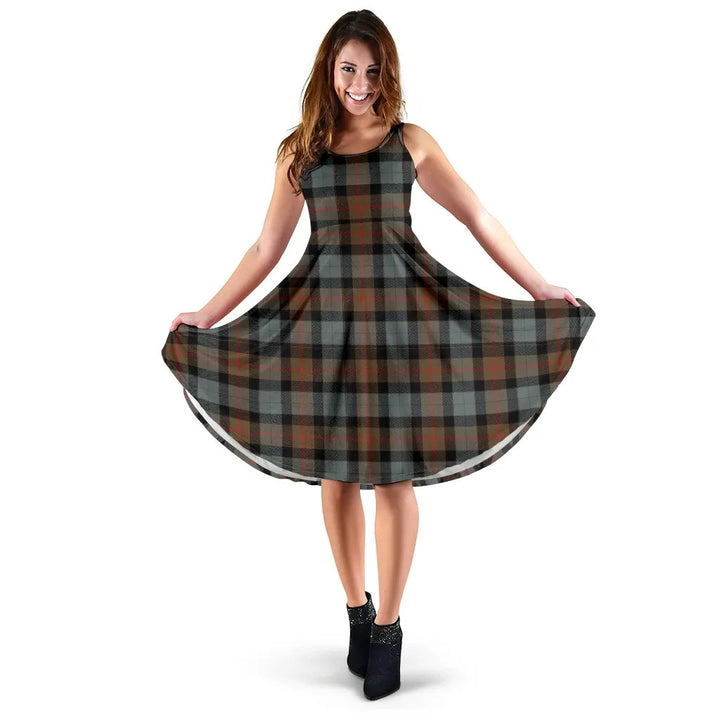 Scottish Gunn Weathered Clan Tartan Women Midi Dress