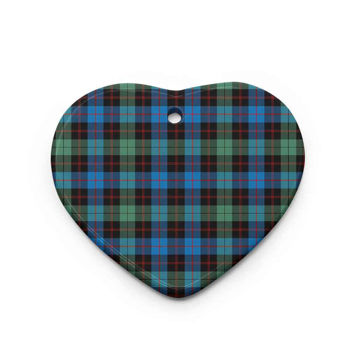 Scottish Guthrie Ancient Clan Tartan Ceramic Ornament Heart Shape Tartan Plaid