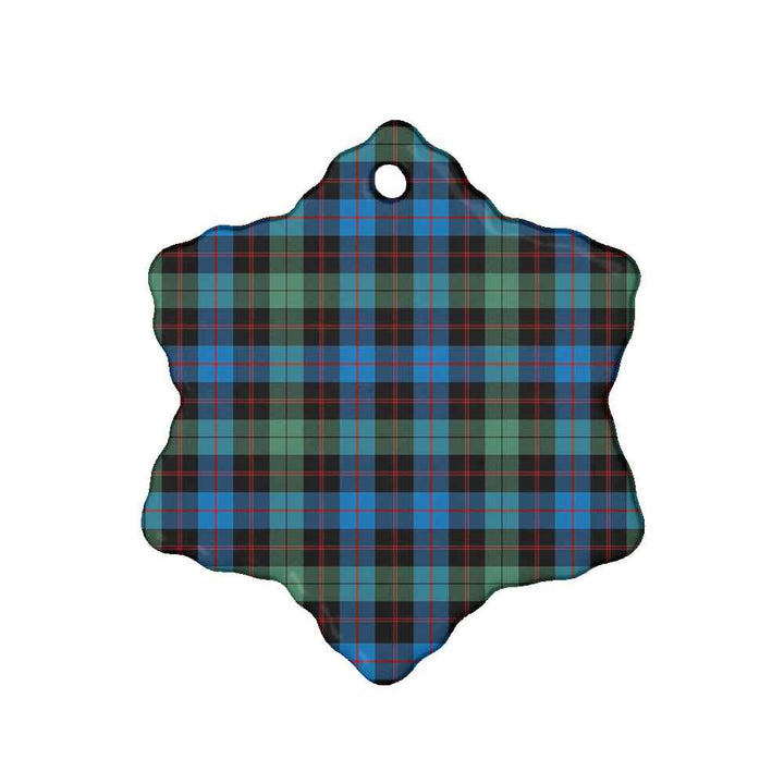 Scottish Guthrie Ancient Clan Tartan Ceramic Ornament Snow Flake Shape Tartan Plaid