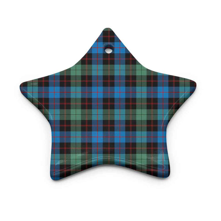 Scottish Guthrie Ancient Clan Tartan Ceramic Ornament Star Shape Tartan Plaid