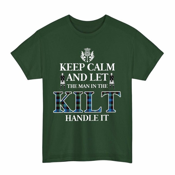 Scottish Guthrie Ancient Clan Tartan T-Shirt - Keep Calm Tartan Plaid Forest Green Color