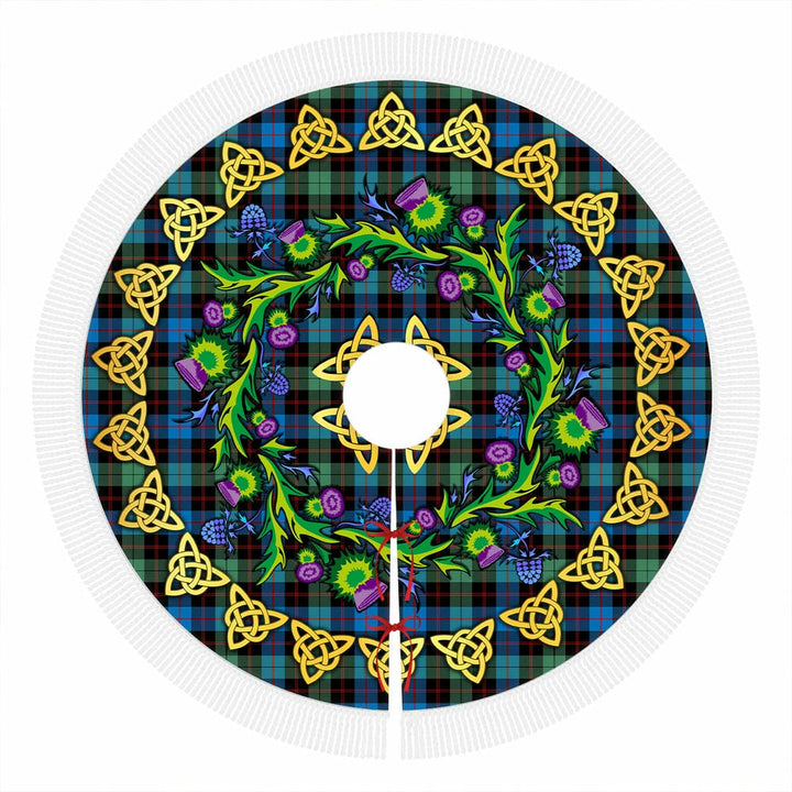 Scottish Guthrie Ancient Clan Tartan Thistle Celtic Knot Christmas Tree Skirt Tassels Tartan Plaid 1