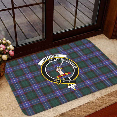 Scottish Guthrie Clan Crest Tartan Door Mat Tartan Plaid 1