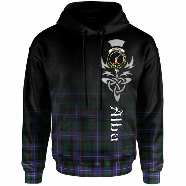 Scottish Guthrie Clan Crest Tartan Hoodie - Alba Gu Brath Family Crest Celtic Inspired Front Side Tartan Plaid