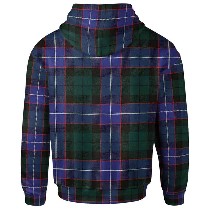 Scottish Guthrie Clan Crest Tartan Hoodie Back Side Tartan Plaid