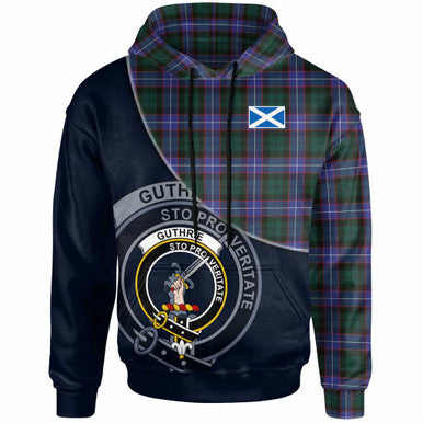 Scottish Guthrie Clan Crest Tartan Hoodie - Bend Style Front Side Tartan Plaid