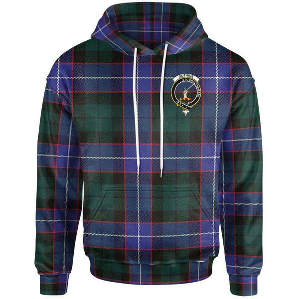 Scottish Guthrie Clan Crest Tartan Hoodie Front Side Tartan Plaid
