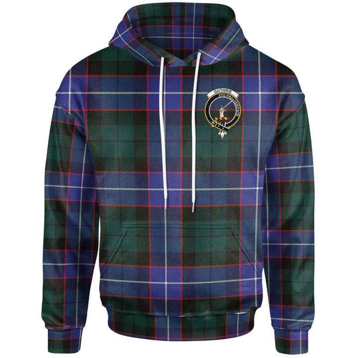 Scottish Guthrie Clan Crest Tartan Hoodie Front Side Tartan Plaid