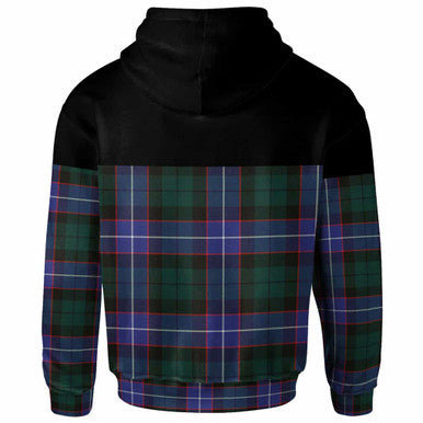 Scottish Guthrie Clan Crest Tartan Hoodie - Horizontal Style Back Side Tartan Plaid