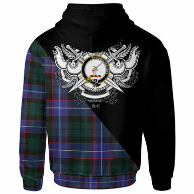 Scottish Guthrie Clan Crest Tartan Hoodie - Military Logo Back Side Tartan Plaid