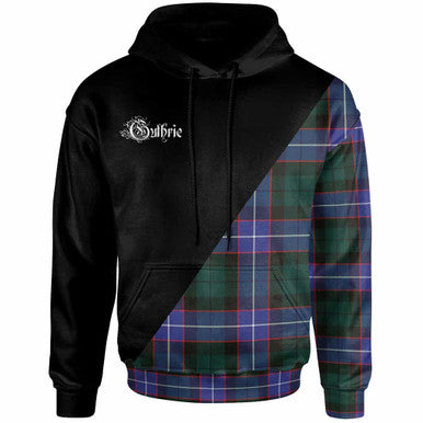 Scottish Guthrie Clan Crest Tartan Hoodie - Military Logo Front Side Tartan Plaid
