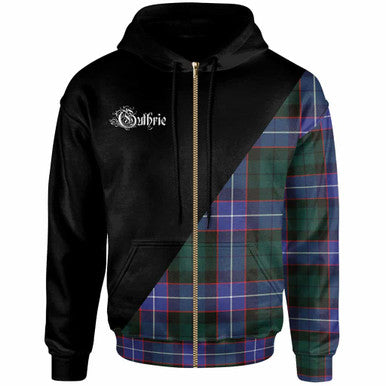 Scottish Guthrie Clan Crest Tartan Hoodie - Military Logo Zip-up Tartan Plaid