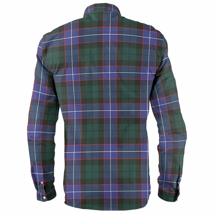 Scottish Guthrie Clan Crest Tartan Long Sleeve Shirt Back Side Tartan Plaid