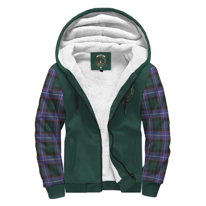 Scottish Guthrie Clan Crest Tartan Plaid Sleeve Sherpa Hoodie