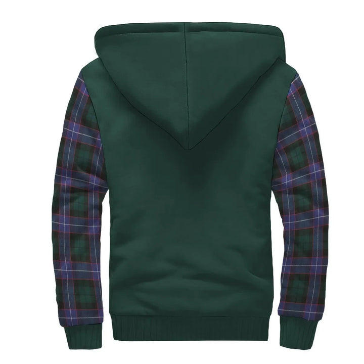 Scottish Guthrie Clan Crest Tartan Plaid Sleeve Sherpa Hoodie