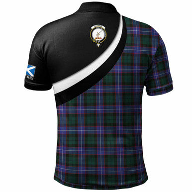 Scottish Guthrie Clan Crest Tartan Polo Shirt - Scotland Forever Style Back Side Tartan Plaid