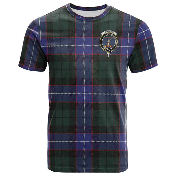 Scottish Guthrie Clan Crest Tartan T-Shirt Front Side Tartan Plaid