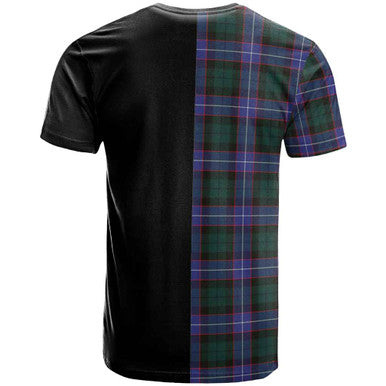 Scottish Guthrie Clan Crest Tartan T-Shirt Half in Me Back Side Tartan Plaid
