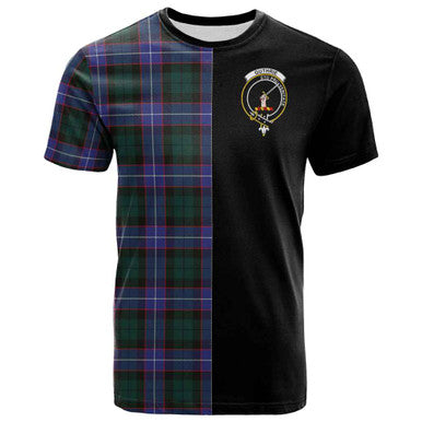 Scottish Guthrie Clan Crest Tartan T-Shirt Half in Me Front Side Tartan Plaid