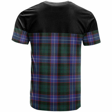 Scottish Guthrie Clan Crest Tartan T-Shirt - Horizontal Style Back Side Tartan Plaid