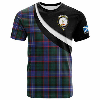 Scottish Guthrie Clan Crest Tartan T-Shirt - Scotland Forever Style Front Side Tartan Plaid
