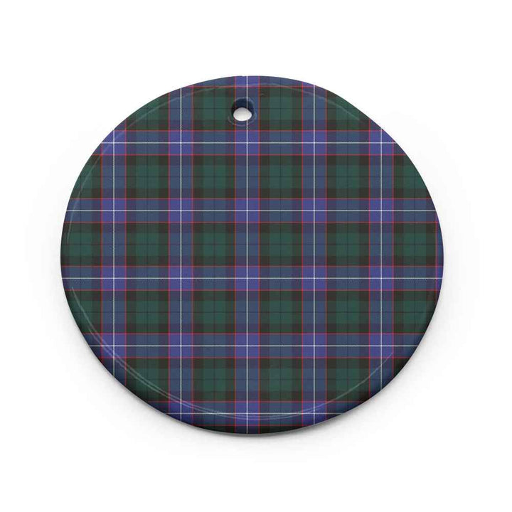 Scottish Guthrie Modern Clan Tartan Ceramic Ornament Circle Shape Tartan Plaid