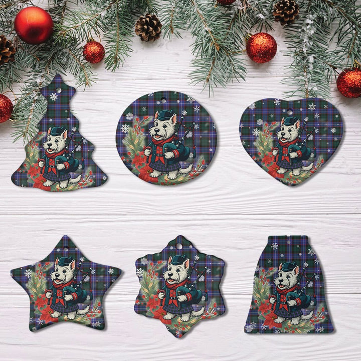 Scottish Guthrie Modern Clan Tartan Ceramic Ornament Cute Scottish Terrier Dog All Style Tartan Plaid