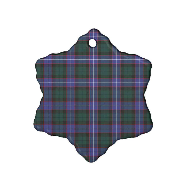 Scottish Guthrie Modern Clan Tartan Ceramic Ornament Snow Flake Shape Tartan Plaid