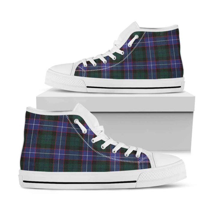 Scottish Guthrie Modern Clan Tartan High Top Shoes White Sole Tartan Plaid