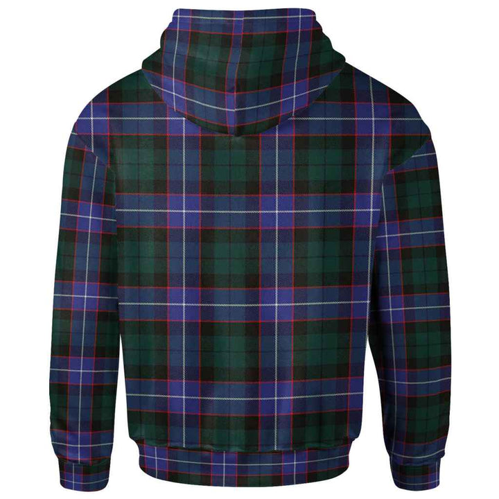 Scottish Guthrie Modern Clan Tartan Hoodie Back Side Tartan Plaid