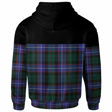 Scottish Guthrie Modern Clan Tartan Hoodie - Horizontal Style Back Side Tartan Plaid