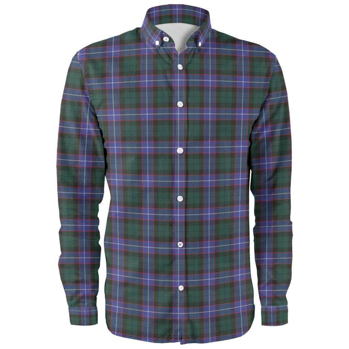 Scottish Guthrie Modern Clan Tartan Long Sleeve Shirt Front Side Tartan Plaid