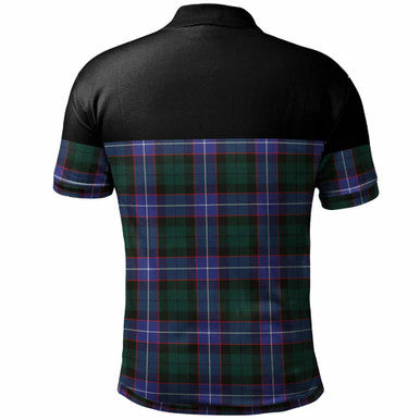 Scottish Guthrie Modern Clan Tartan Polo Shirt - Horizontal Style Back Side Tartan Plaid