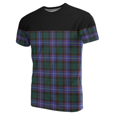 Scottish Guthrie Modern Clan Tartan T-Shirt Horizontal Style Front Side Tartan Plaid