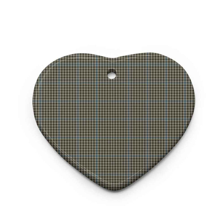 Scottish Haig Check Clan Tartan Ceramic Ornament Heart Shape Tartan Plaid
