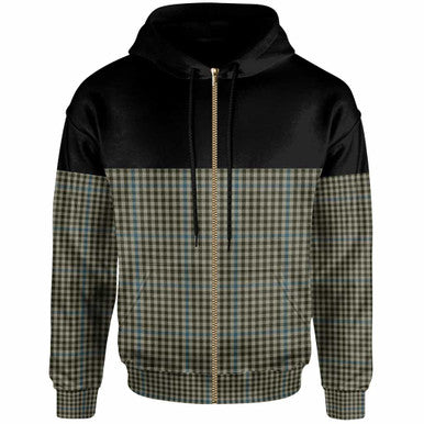 Scottish Haig Check Clan Tartan Hoodie - Horizontal Style Zip Tartan Plaid