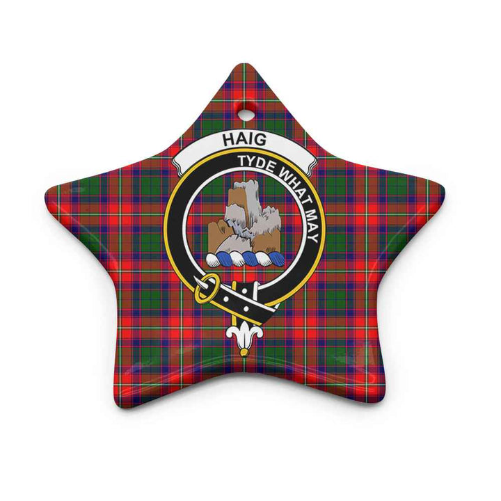 Scottish Haig Clan Crest Tartan Ceramic Ornament Star Shape Tartan Plaid
