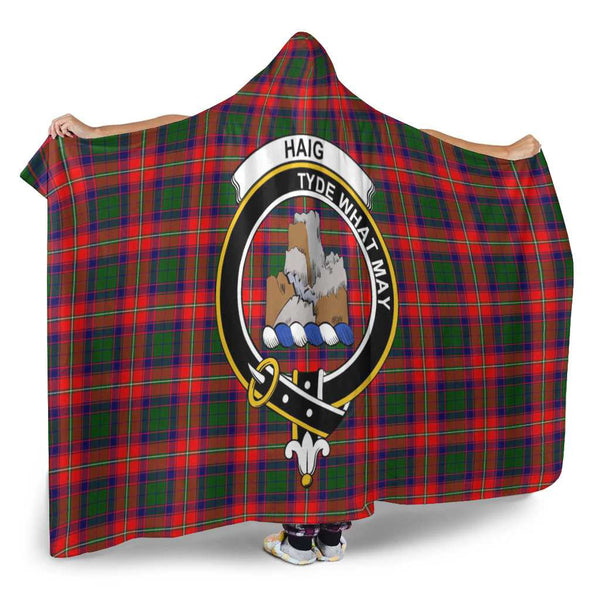 Scottish Haig Clan Crest Tartan Hooded Blanket Tartan Plaid 2