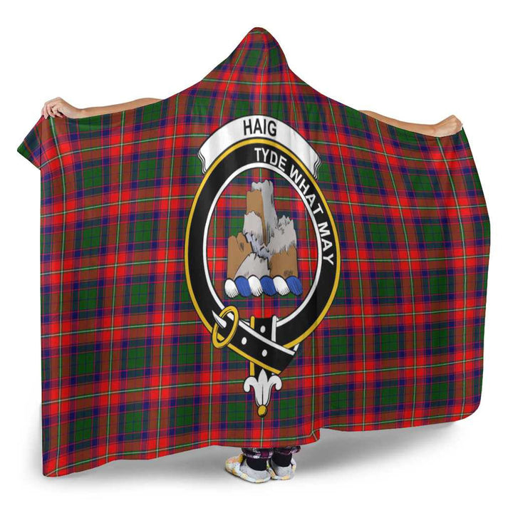 Scottish Haig Clan Crest Tartan Hooded Blanket Tartan Plaid 2