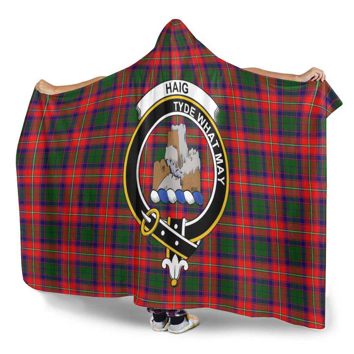 Scottish Haig Clan Crest Tartan Hooded Blanket Tartan Plaid 3