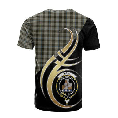 Scottish Haig Clan Crest Tartan T-Shirt Believe in Me Back Side Tartan Plaid