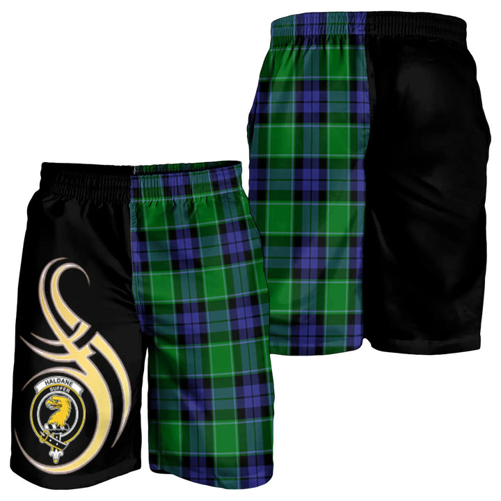 Scottish Haldane Clan Crest Tartan Believe in Me Men's Shorts