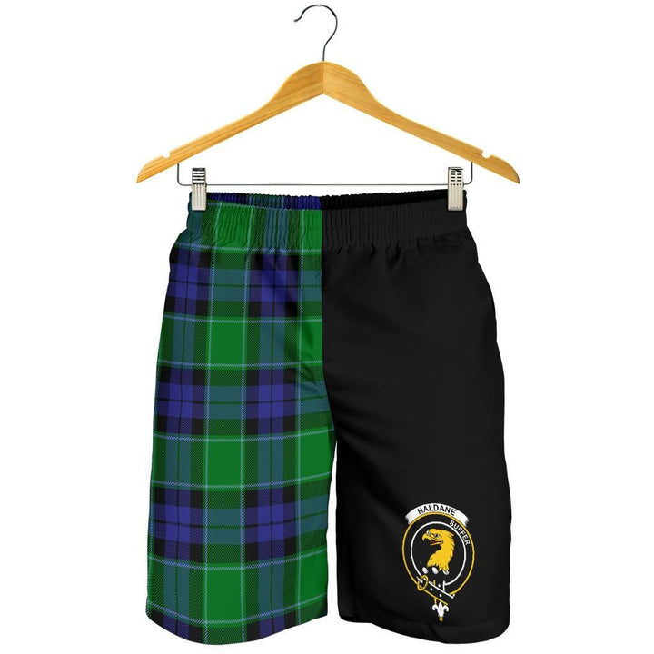 Scottish Haldane Clan Crest Tartan Half of Me Men's Shorts