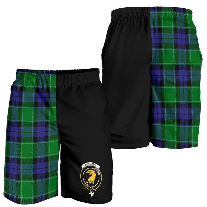 Scottish Haldane Clan Crest Tartan Half of Me Men's Shorts